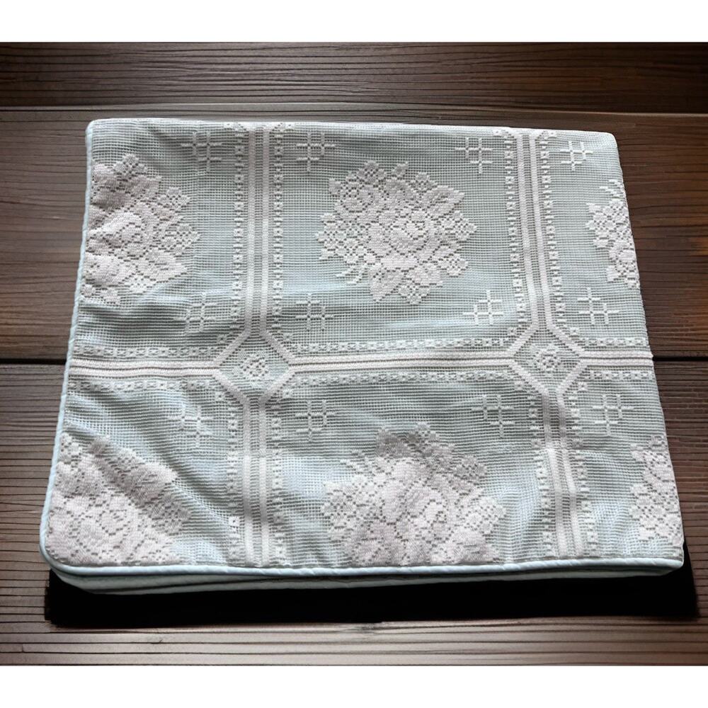 Vintage Louis Nichole Pillow Sham Mint Green Ivory Lace Romantic Cottagecore